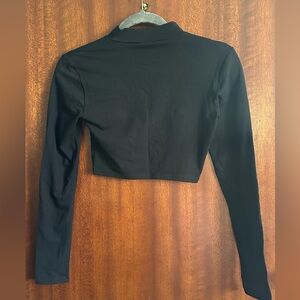 Forever 21 Black Long Sleeve/ Turtle Neck Crop Top